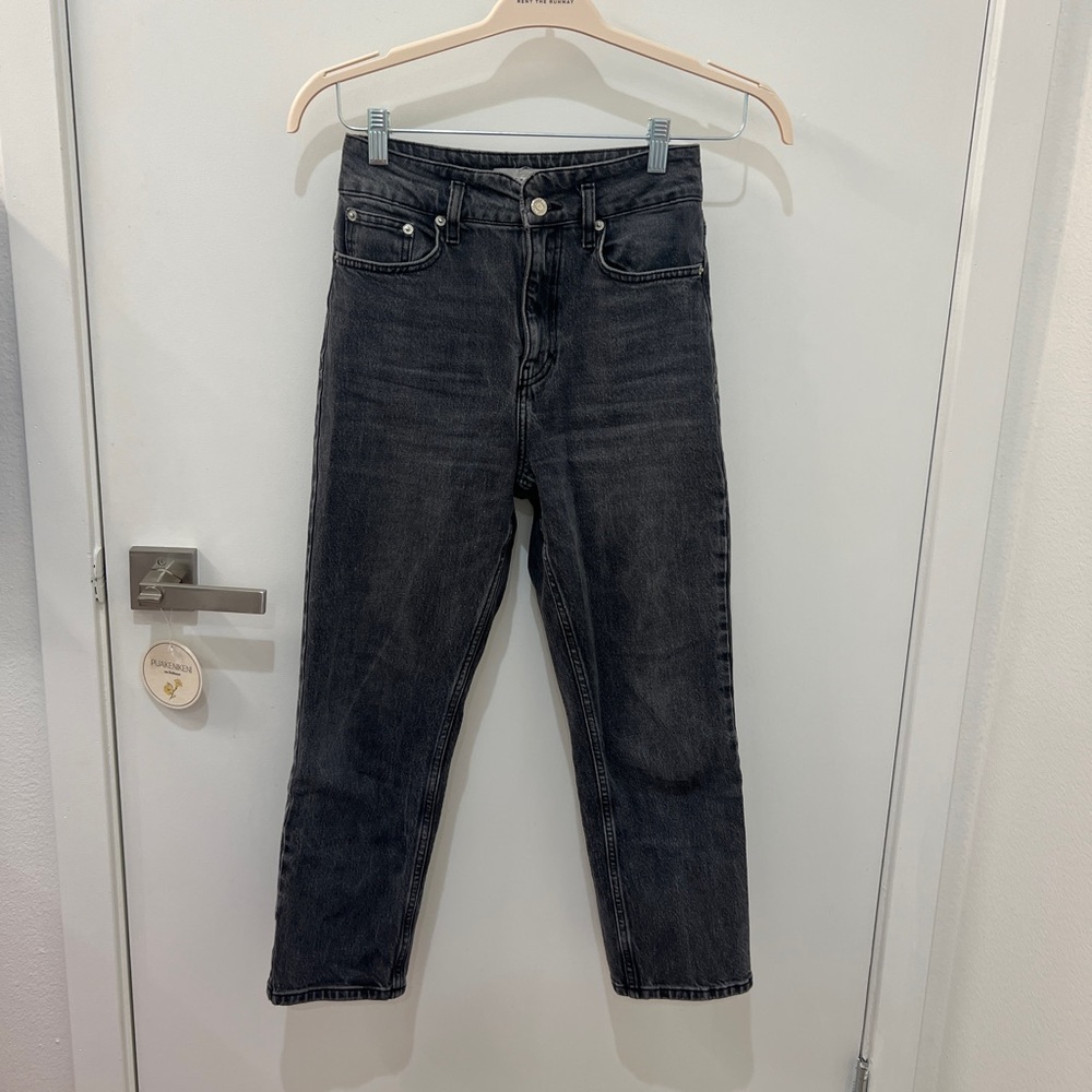 Topshop Black straight leg denim jeans
